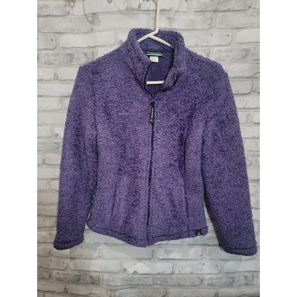 Avalanche Fuzzy Purple Fleece Full Zip Jacket‎ Long Sleeve Size M/L Polartec
